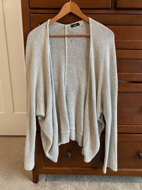 BDG Light Gray Open Drape Knit Cardigan